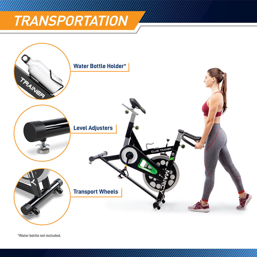 The Marcy Revolution Cycle XJ-3220 - Water Bottle Holder - Leveler - Transport Wheels