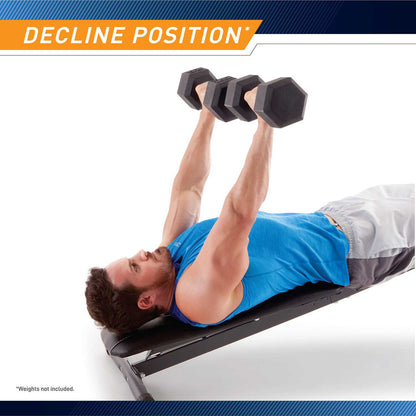 The Marcy Utility Bench SB-261W by Marcy in use -decline position 