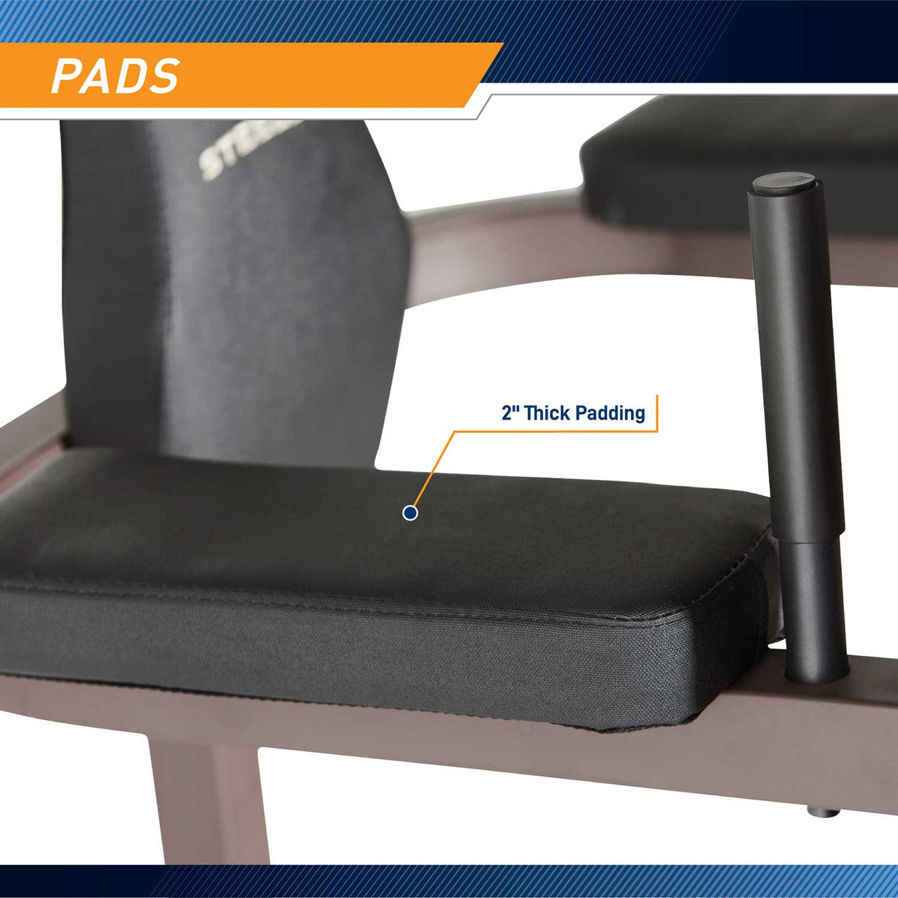The Power Tower SteelBody STB-98501 includes thick padded VKR bars for extended intense workouts