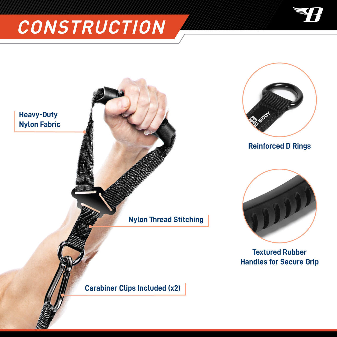 Bionic Body Single Grip Handles Heavy Duty Strength & Cardio