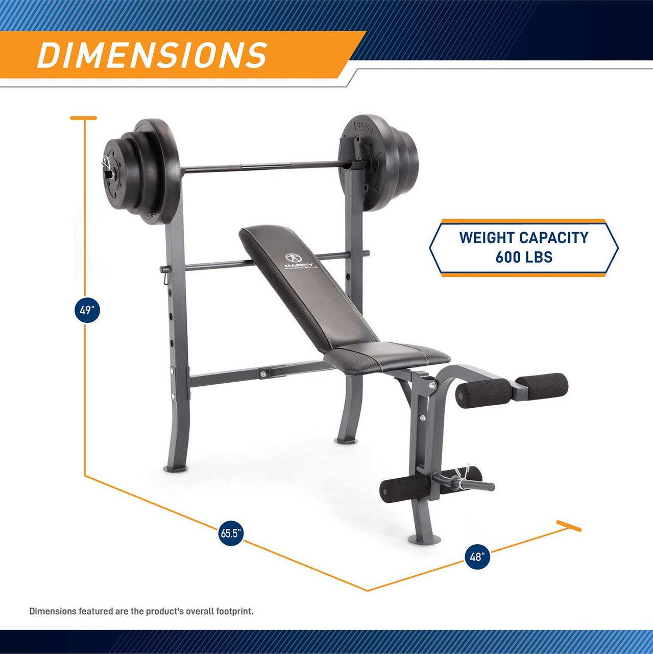 Marcy Diamond Elite MD-2082W Standard Bench w/ 100lb Weight Set