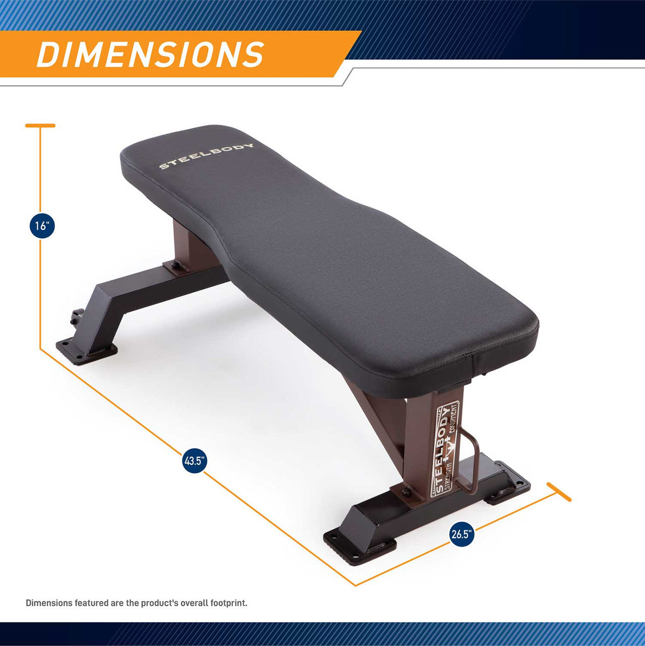 The SteelBody Flat Bench STB-10101 - Dimensions