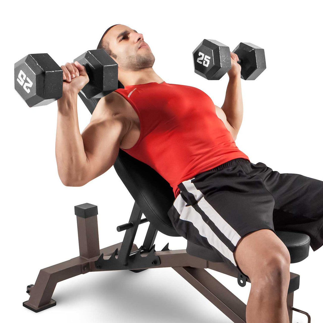 The Steelbody Utility Bench STB-10105 in use - dumbbell incline press