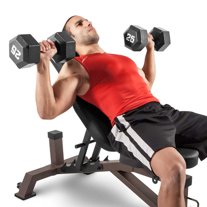 The Steelbody Utility Bench STB-10105 in use - dumbbell incline press