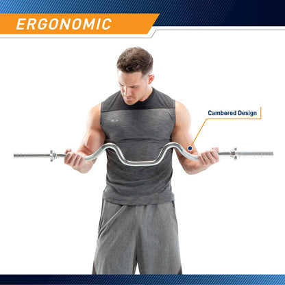 The Tricep-Bicep Solid Combo Bar TBC-51 by Marcy has an ergonomic design that allows for multiple exercises and easier use. 