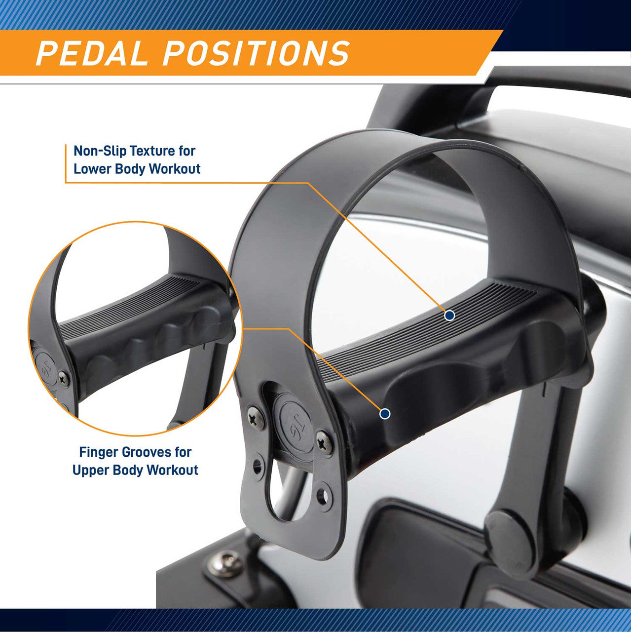 The portable magnetic mini cycle marcy NS-9200 has safety loops on the pedals for your security