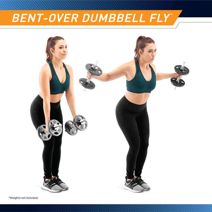 Threaded Dumbbell Handles  Marcy TDH-14.1 - Bent-Over Dumbbell Fly