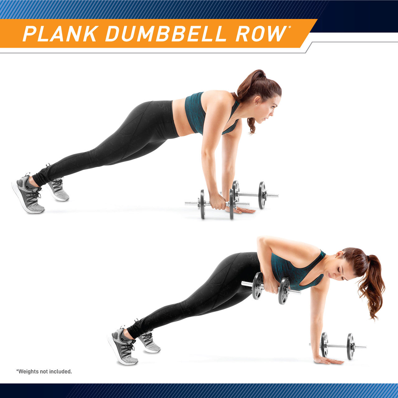 Threaded Dumbbell Handles  Marcy TDH-14.1 - Plank Dumbbell Row