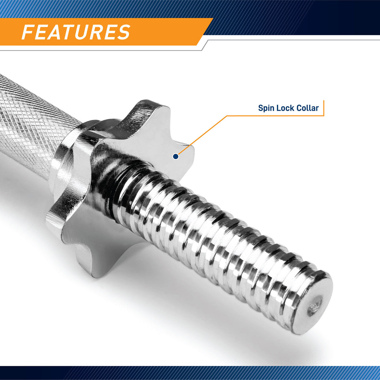 Threaded Dumbbell Handles  Marcy TDH-14.1 - Spin Lock Collar