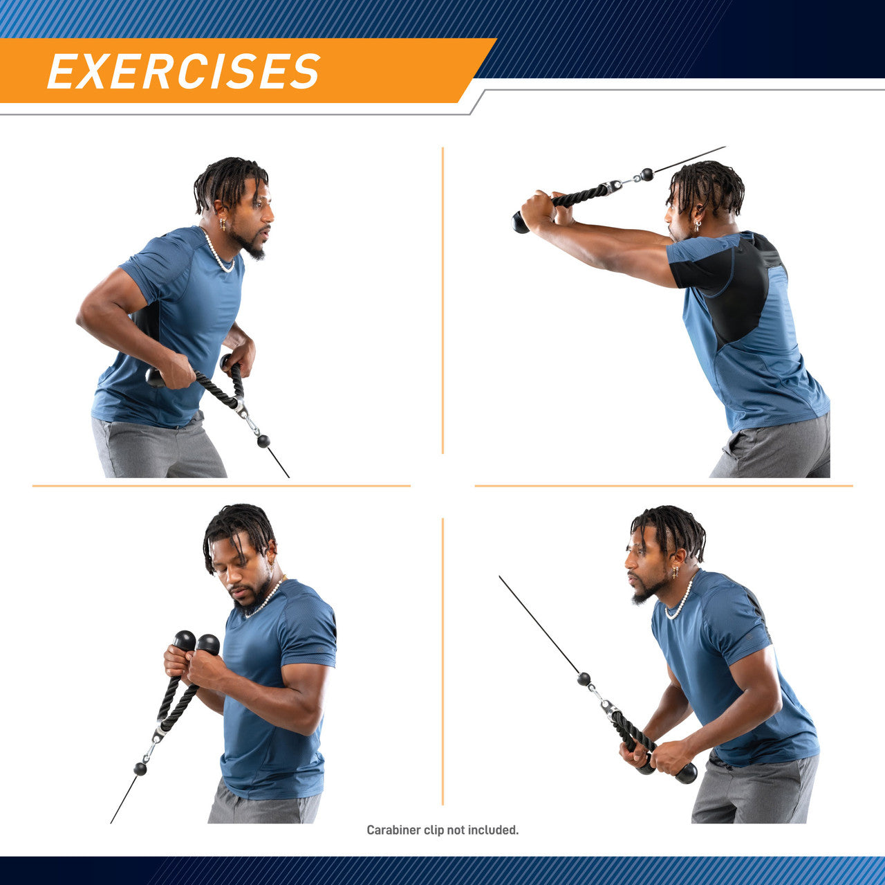Triceps Rope Attachment Marcy TCR-24 - Infographic - Exercises