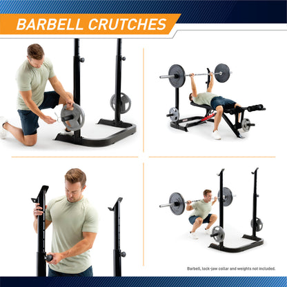 Two-Piece Olympic Weight Bench and Squat Bar Catch Marcy MD-7836 - Infographic - Barbell Crutches