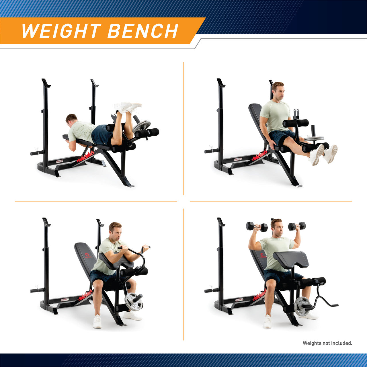 Two-Piece Olympic Weight Bench and Squat Bar Catch Marcy MD-7836 - Infographic - Weight Bench