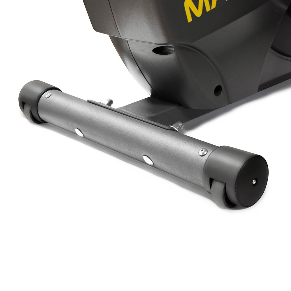 The Upright Magnetic Bike NS-714U by Marcy includes transportation wheels to easily move your bike around