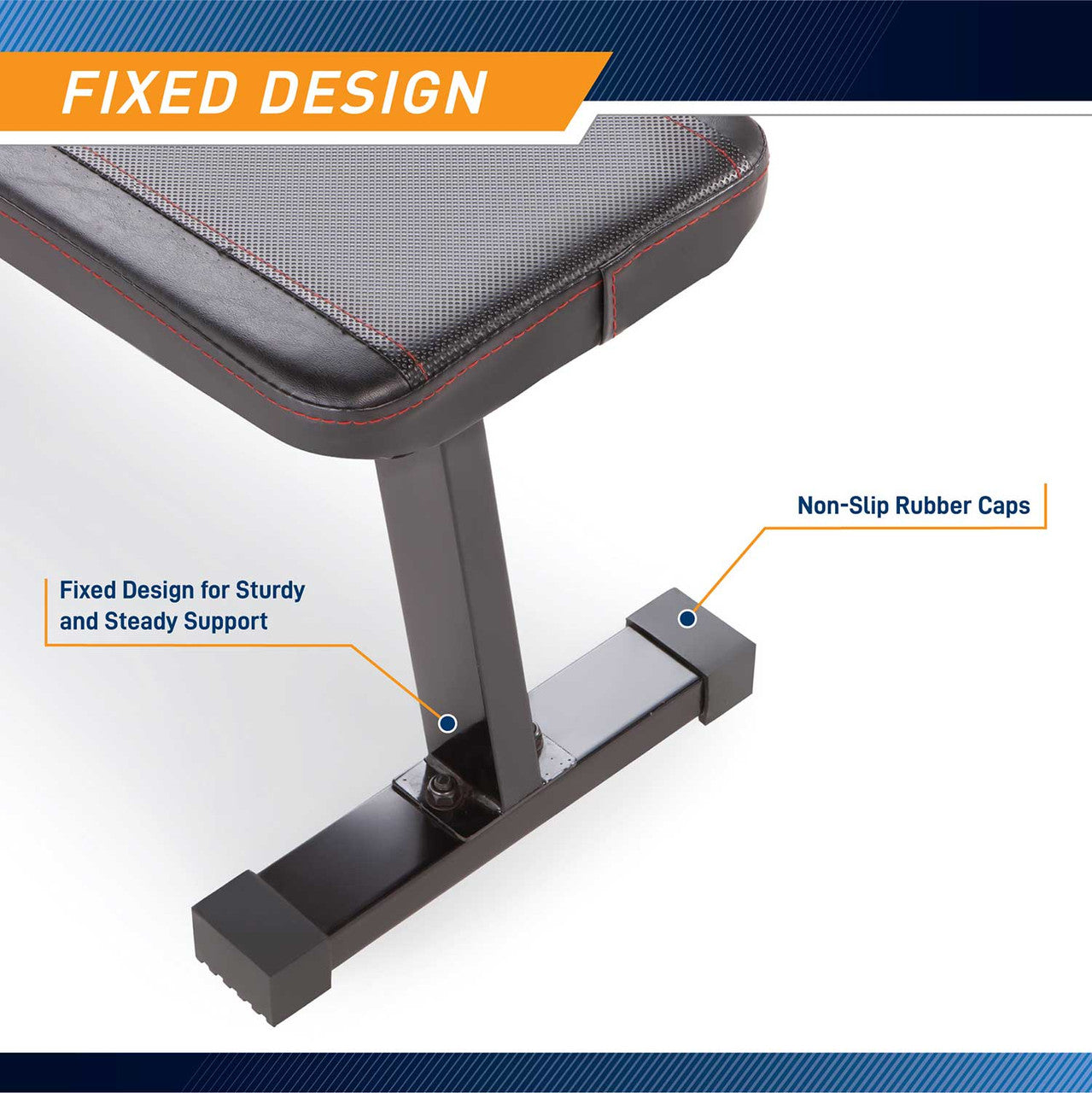 The Utility Flat Bench Marcy SB-315 fixed design is created for a sturdy and steady support 