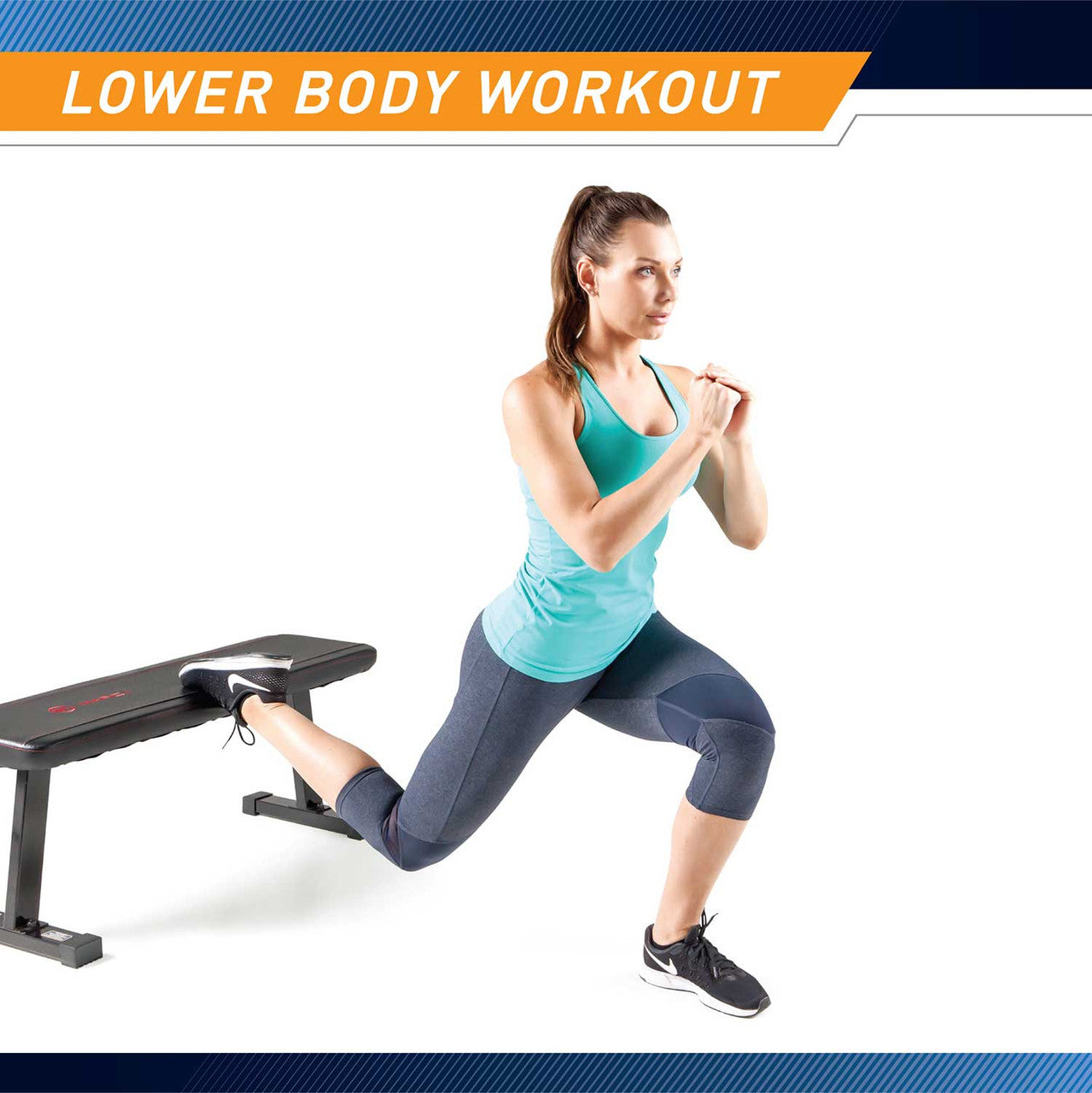 The Utility Flat Bench Marcy SB-315 can be used for a lower body workout