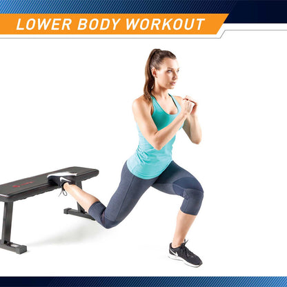 The Utility Flat Bench Marcy SB-315 can be used for a lower body workout
