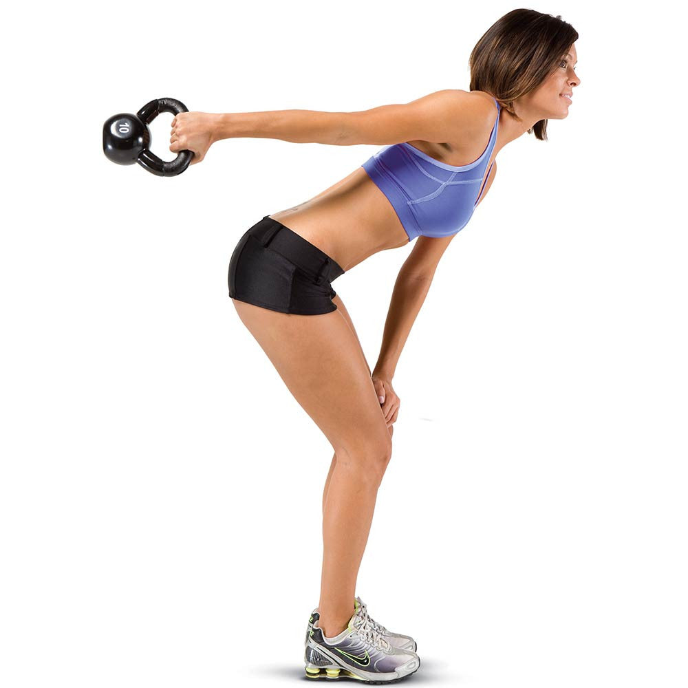 The 50 lbs. Kettle Bell Set by Marcy in use - HIIT Kettle Bell swings for conditioning
