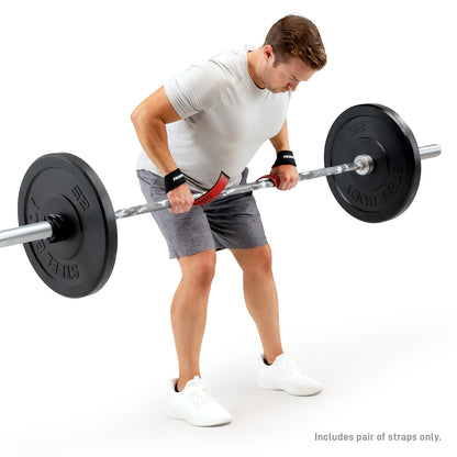 Weight Lifting Straps to Improve Grip (Pair)  ProIron PRO-ZLD01-1 - Model Doing Deadlifts