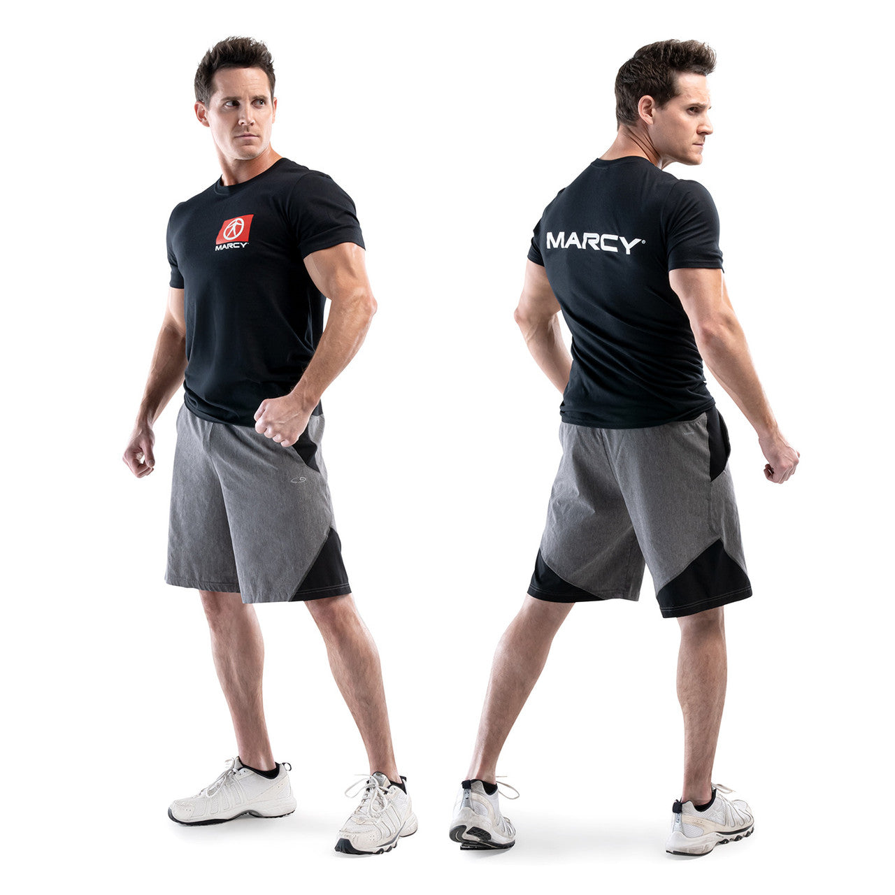 Marcy Box Logo T-Shirt - Black - Medium - Male Model
